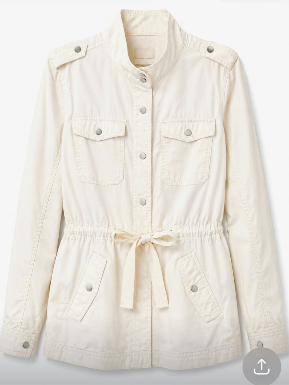 LOFT Cream Drawstring Utility Jacket